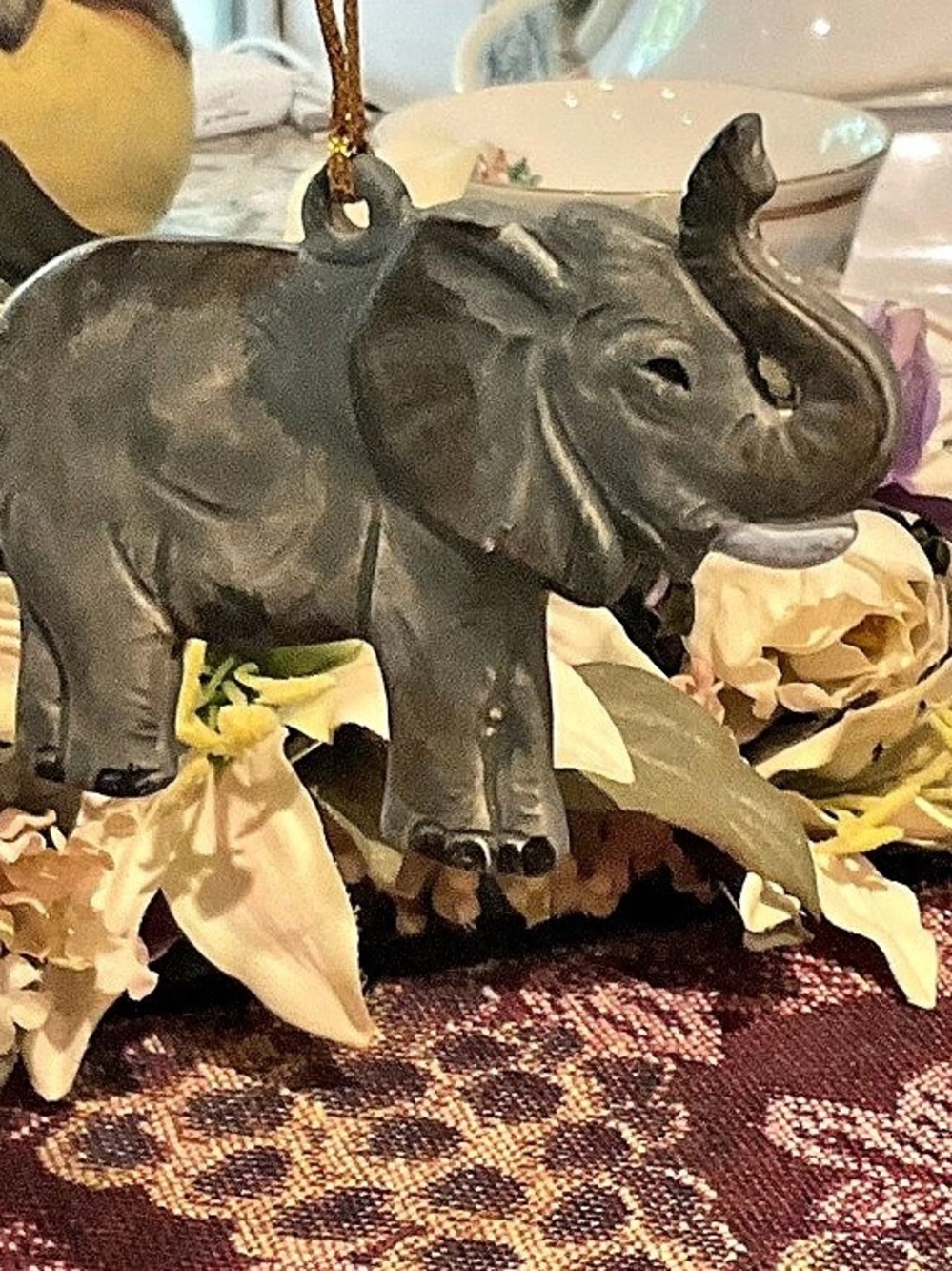 D-ELEPHANT CHRISTMAS ORNAMENT-3 IN.. LONG BY 2.5 IN WIDE